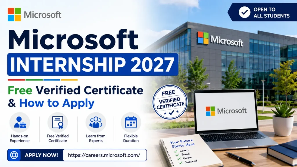 Microsoft Internship 2027 Free Verified Certificate & How to Apply