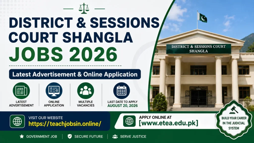 District & Sessions Court Shangla Jobs 2026 – Latest Advertisement & Online Application